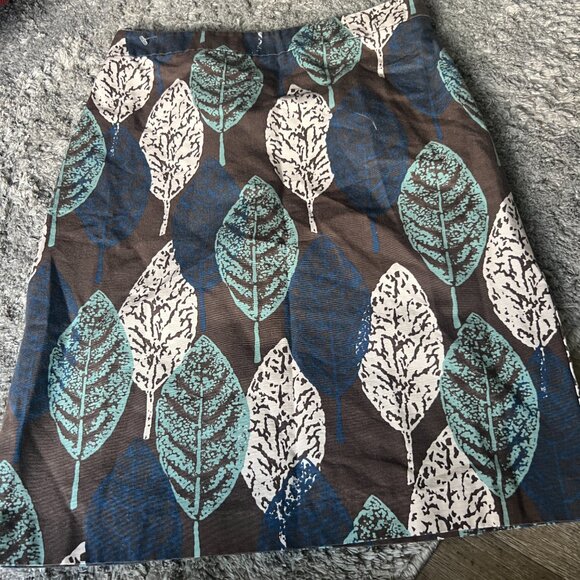 BODEN | Printed Leaf Canvas A-Line Skirt size 4 - Picture 8 of 10